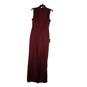 Lulu's NWT Wine Pant JumpSuitj Wideleg Zipper back Size Small‎